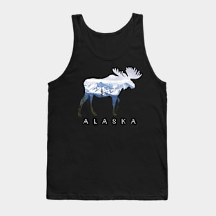 Alaska Day Moose Snowy Mountain Alaskan Tourist Or Resident Tank Top